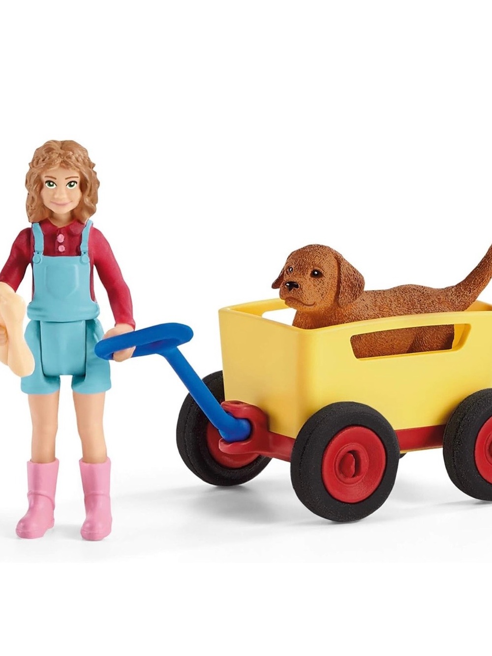 Schleich Farm World Sarah & Puppy Wagon Ride Playset - Picture 9 of 11